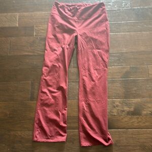 Heathered Burgundy Flared fleece lined athletic pants. Long inseam. Super comfy!